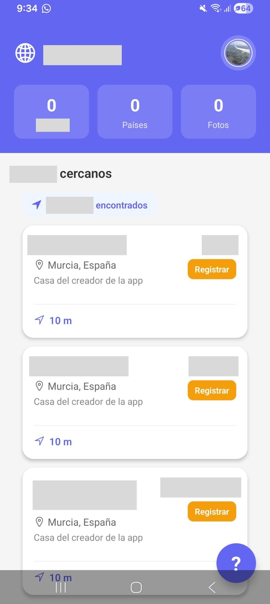 Vista de una versión de la aplicación más avanzada