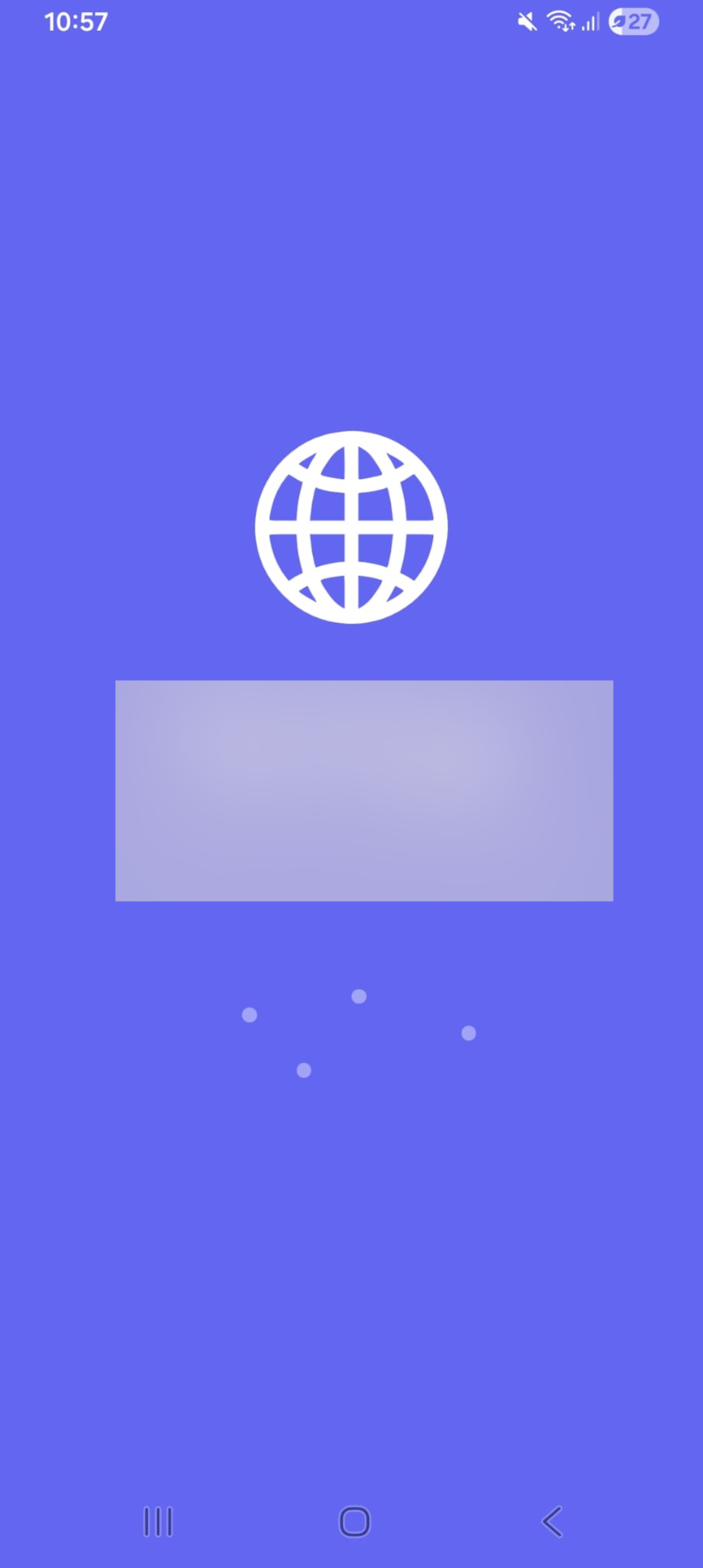 Vista de la pantalla de carga en el dispositivo móvil