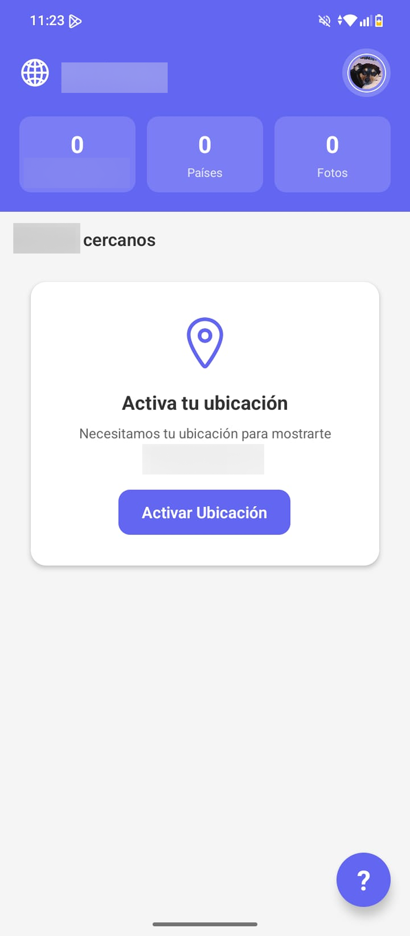 Vista de la app ejecutada en otro móvil